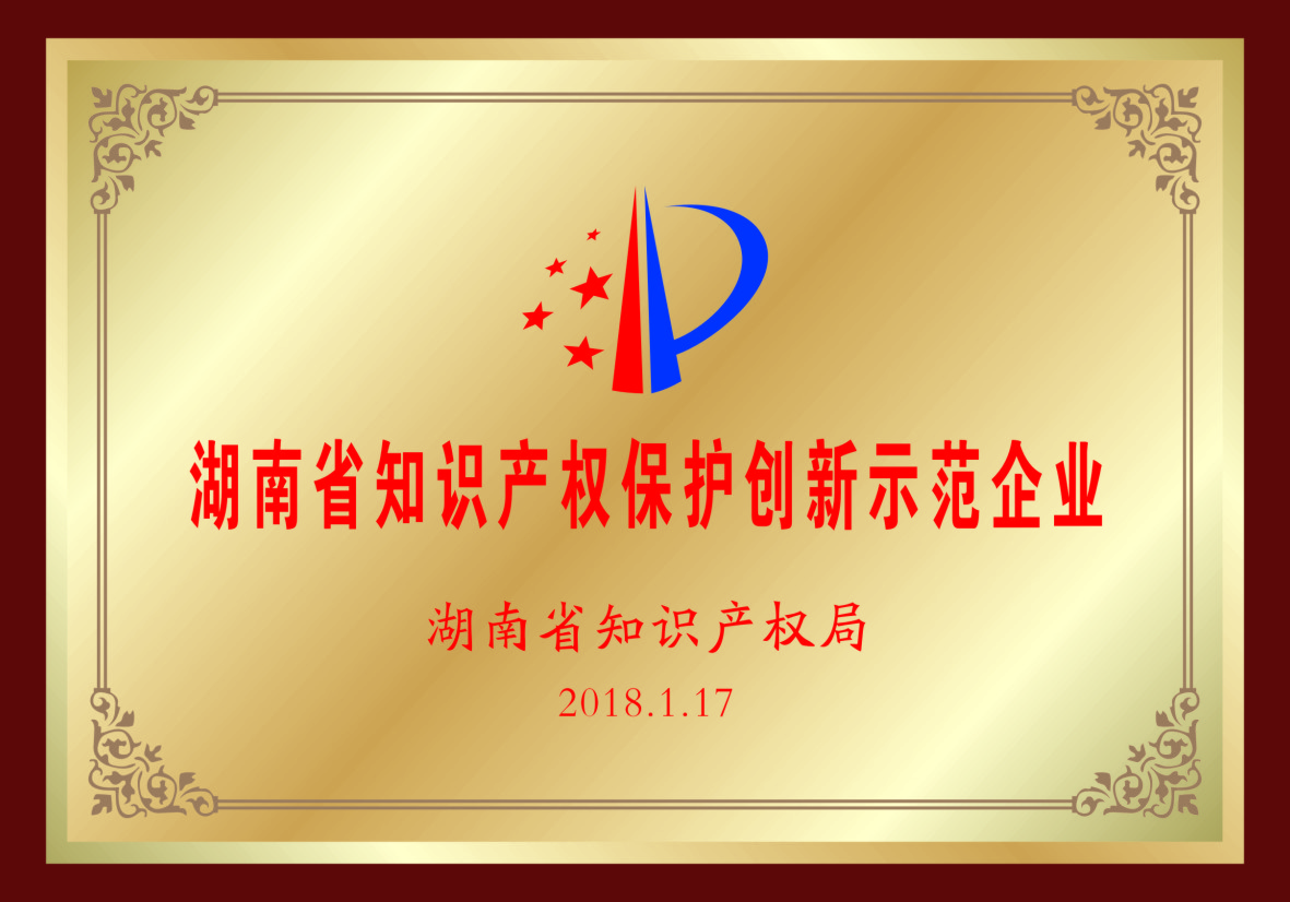 湖南知識產(chǎn)權保護創(chuàng)新示范企業(yè)